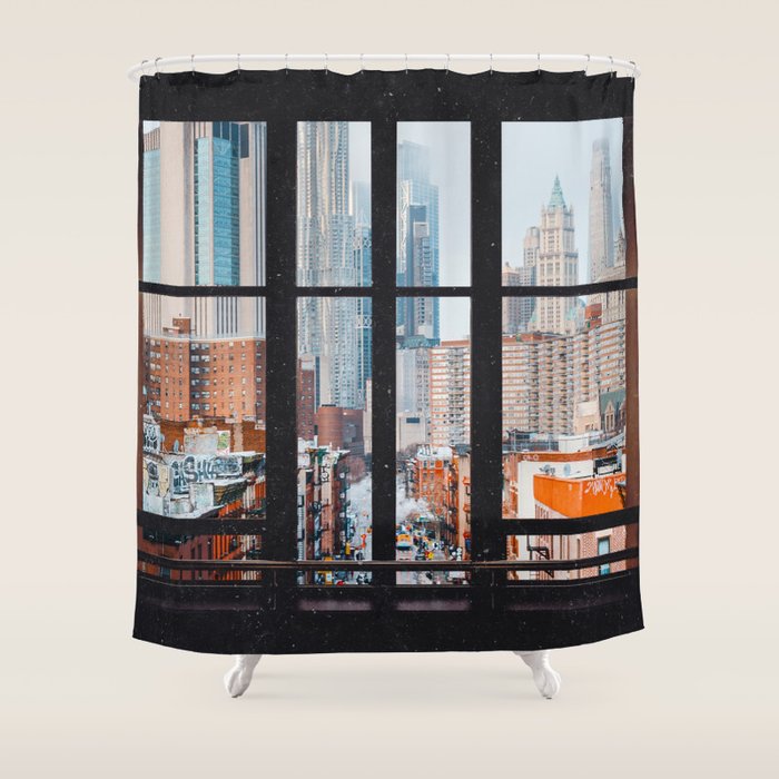 New York City Window Shower Curtain Gallery Image 1