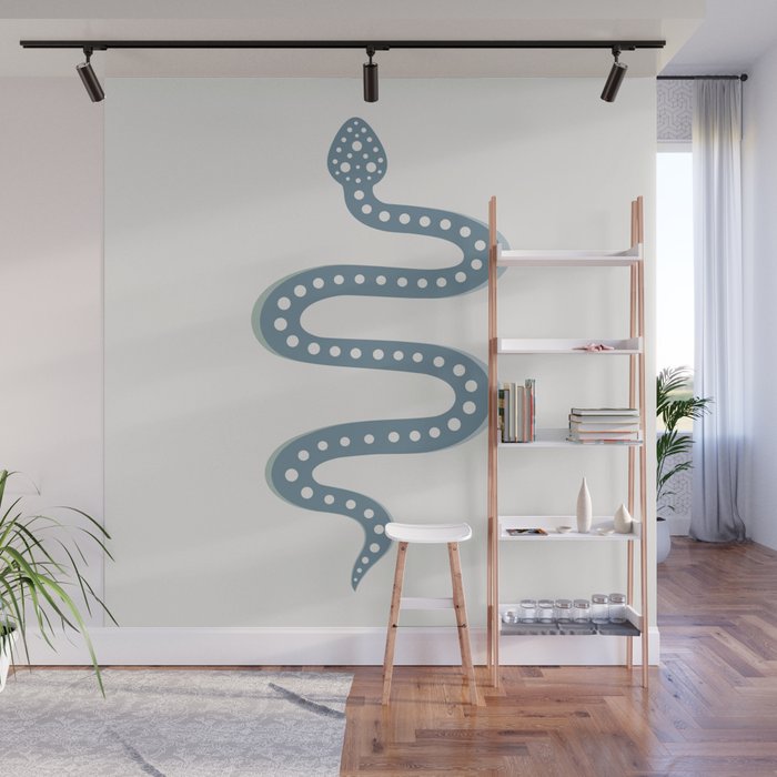 Minimal Snake - Blue Wall Mural Gallery Image 1