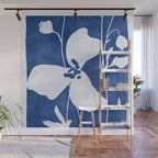 Abstract Minimal Flowers 4/Blue Wall Mural Gallery Image 1