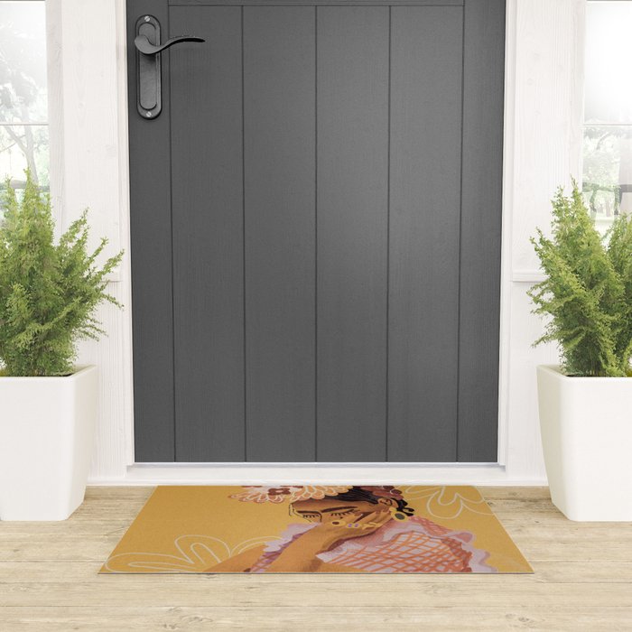 Frida Kahlo Portrait Welcome Mat Gallery Image 3