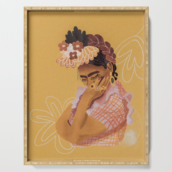 Frida Kahlo Portrait Serving Tray Gallery Image 1