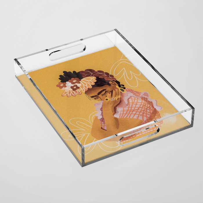 Frida Kahlo Portrait Acrylic Tray Gallery Image 1