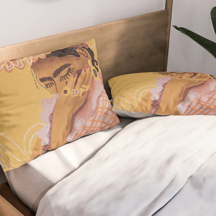 Frida Kahlo Portrait Pillow Sham Gallery Image 2