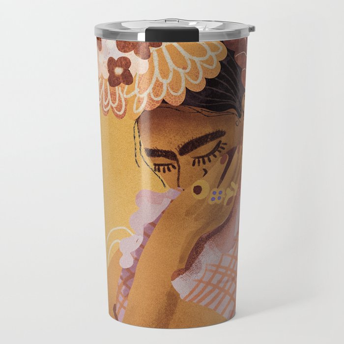 Frida Kahlo Portrait Travel Mug Gallery Image 1