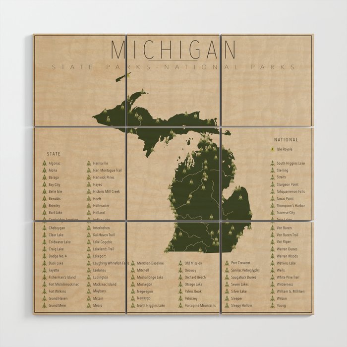 Michigan Parks Wood Wall Art Gallery Image 1