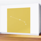 Aries Zodiac Star Constellation Line Art Soft Yellow Wall Mural Gallery Image 2