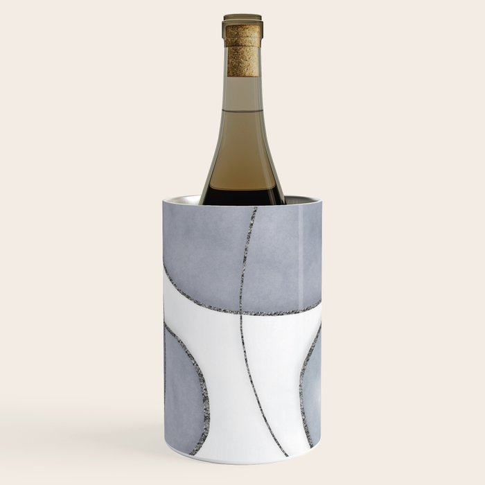 Minimal Blue Grey Shapes Wine Chiller Gallery Image 1