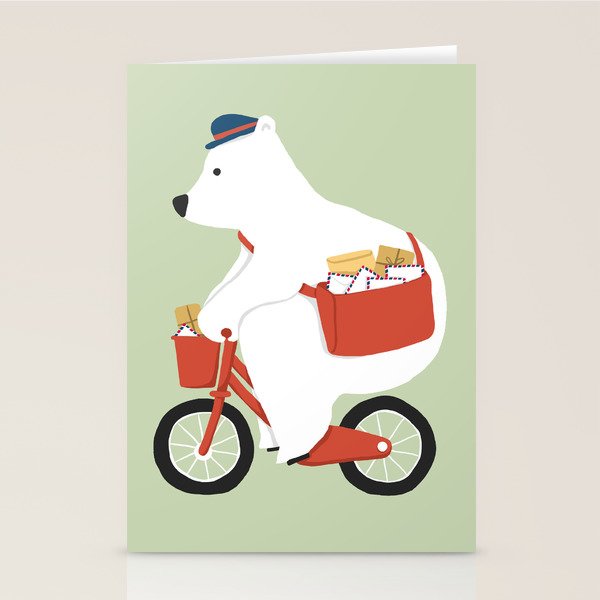 Polar bear postal express Stationery Card Gallery Image 1