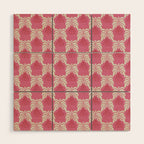 Minimal leaf and vase pattern Wood Wall Art Gallery Image 1