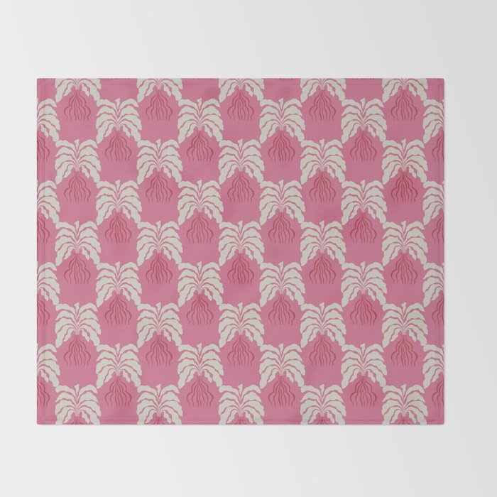 Minimal leaf and vase pattern Throw Blanket Gallery Image 2
