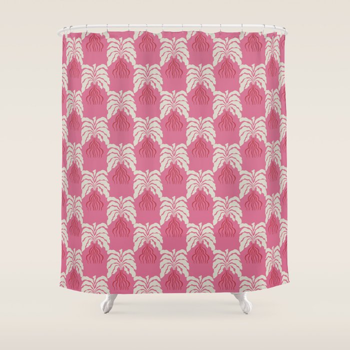 Minimal leaf and vase pattern Shower Curtain Gallery Image 1