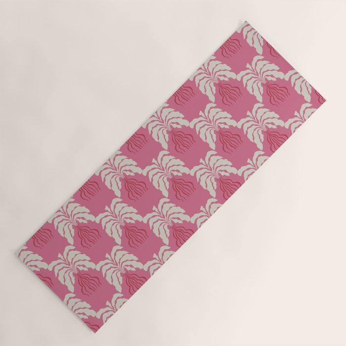 Minimal leaf and vase pattern Yoga Mat Gallery Image 1