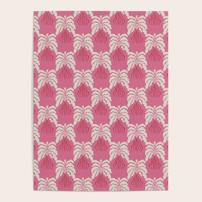 Minimal leaf and vase pattern Poster Gallery Image 1