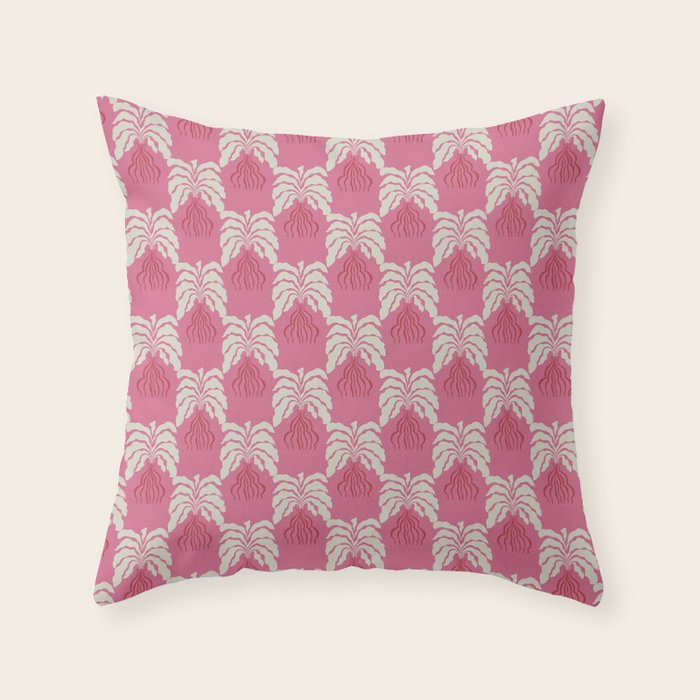 Minimal leaf and vase pattern Throw Pillow Gallery Image 1