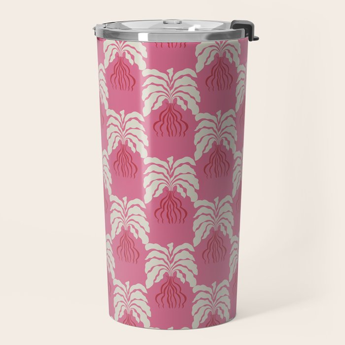 Minimal leaf and vase pattern Travel Mug Gallery Image 2