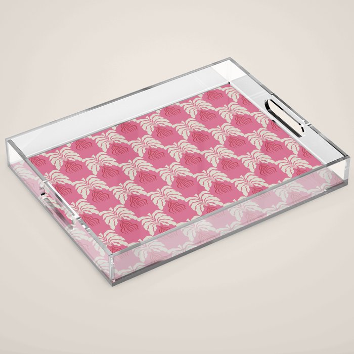 Minimal leaf and vase pattern Acrylic Tray Gallery Image 1