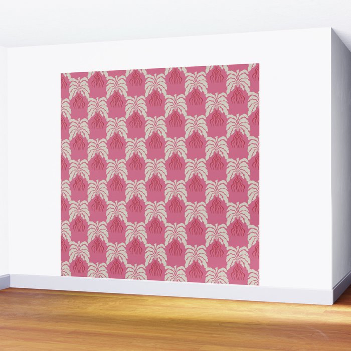 Minimal leaf and vase pattern Wall Mural Gallery Image 2