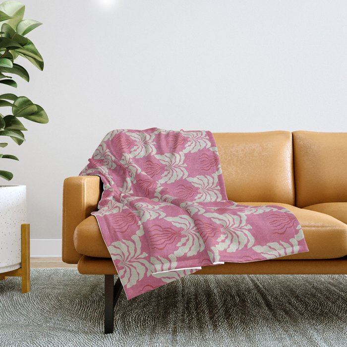 Minimal leaf and vase pattern Throw Blanket Gallery Image 1