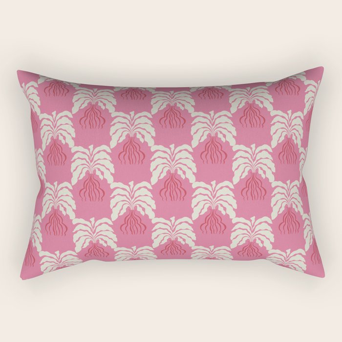 Minimal leaf and vase pattern Rectangular Pillow Gallery Image 1