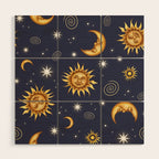 Vintage Celestial Mood Wood Wall Art Gallery Image 1