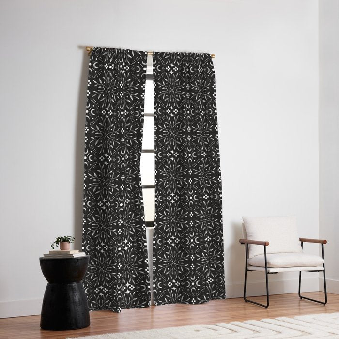 Mystical mosaic lunar phases BN Window Curtain Gallery Image 2