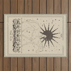 The Sun Card, Sun girl and horse print, Major Arcana, Divination, Magic girl Outdoor Rug Gallery Image 1