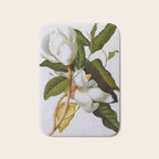 Vintage Botanical White Magnolia Flower Art Bath Mat Gallery Image 1