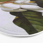 Vintage Botanical White Magnolia Flower Art Bath Mat Gallery Image 3