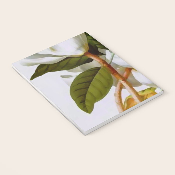 Vintage Botanical White Magnolia Flower Art Notebook Gallery Image 3