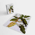 Vintage Botanical White Magnolia Flower Art Jigsaw Puzzle Gallery Image 2