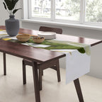 Vintage Botanical White Magnolia Flower Art Table Runner Gallery Image 2