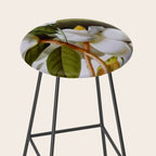 Vintage Botanical White Magnolia Flower Art Stool Gallery Image 2