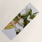 Vintage Botanical White Magnolia Flower Art Yoga Mat Gallery Image 1