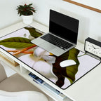 Vintage Botanical White Magnolia Flower Art Desk Mat Gallery Image 2