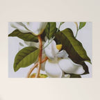 Vintage Botanical White Magnolia Flower Art Welcome Mat Gallery Image 1