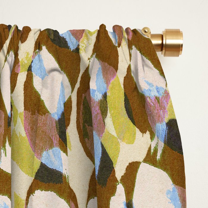 Pure Strokes #3 / Brown & Blue Window Curtain Gallery Image 2