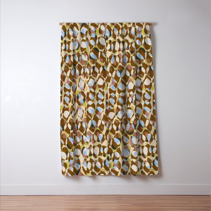 Pure Strokes #3 / Brown & Blue Window Curtain Gallery Image 3