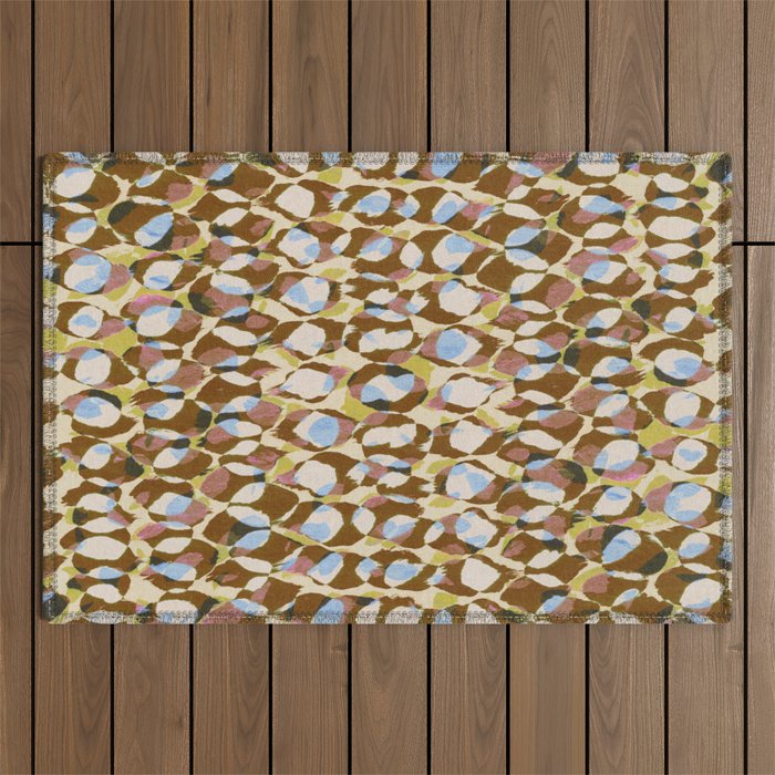 Pure Strokes #3 / Brown & Blue Outdoor Rug Gallery Image 1