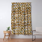 Pure Strokes #3 / Brown & Blue Window Curtain Gallery Image 5