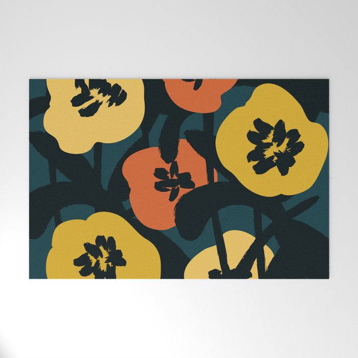 Midnight Flowers Welcome Mat Gallery Image 1