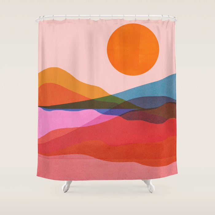 Abstraction_OCEAN_Beach_Minimalism_001 Shower Curtain Gallery Image 1