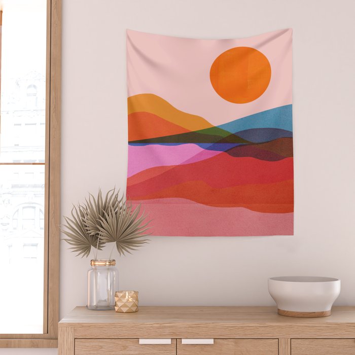Abstraction_OCEAN_Beach_Minimalism_001 Wall Tapestry Gallery Image 2