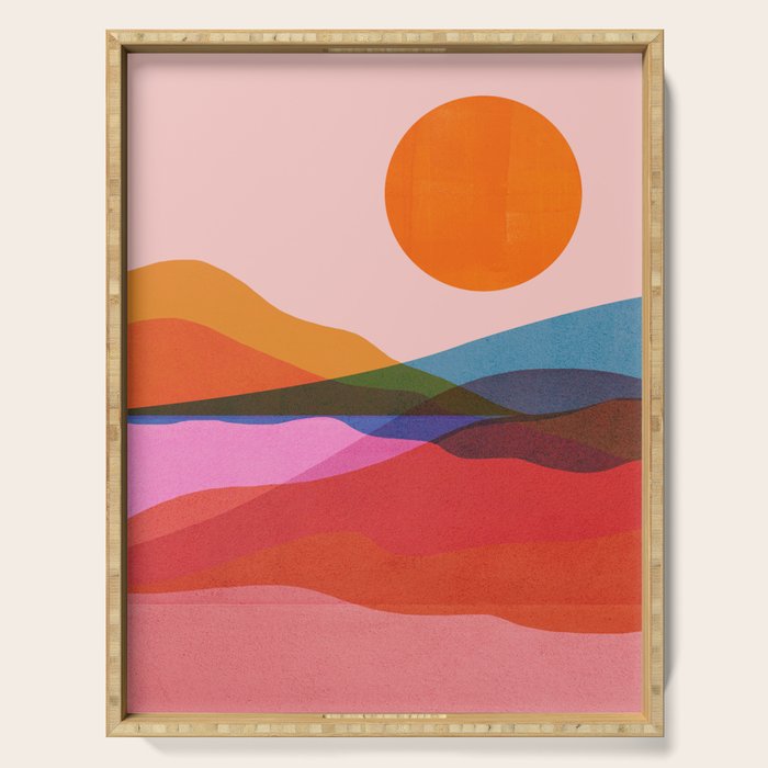 Abstraction_OCEAN_Beach_Minimalism_001 Serving Tray Gallery Image 1