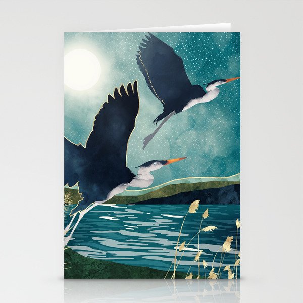 Evening Heron Stationery Card Gallery Image 2