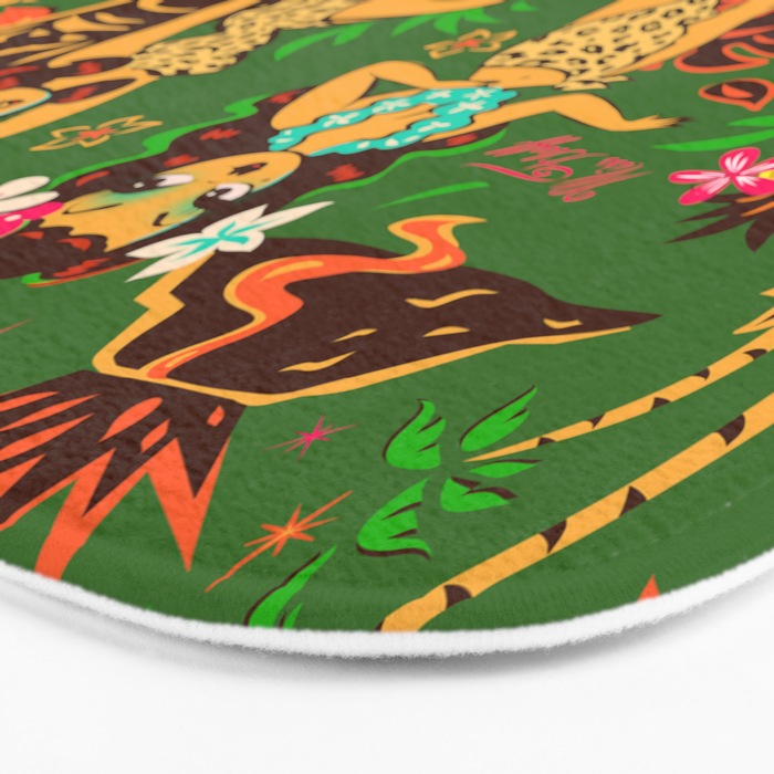 Tiki Temptress on Green Bath Mat Gallery Image 3