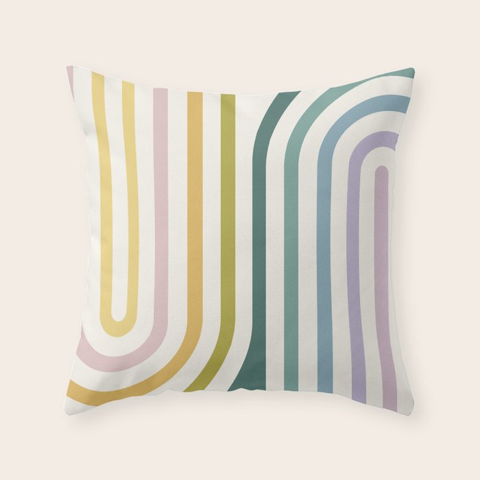 Bold Curvature Stripes XIV Throw Pillow Gallery Image 6