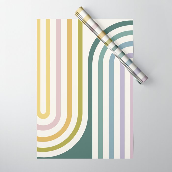 Bold Curvature Stripes XIV Wrapping Paper Gallery Image 1