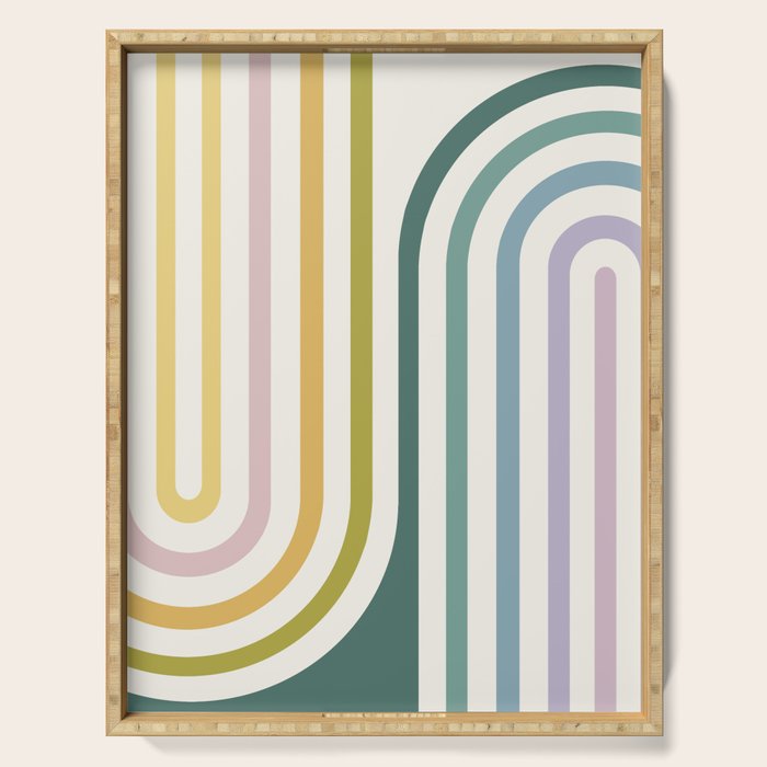 Bold Curvature Stripes XIV Serving Tray Gallery Image 1