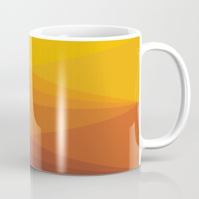 Geometric Triangles XI Retro Orange Coffee Mug Gallery Image 1