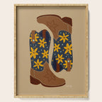 Cowgirl Boots â Teal & Yellow Serving Tray Gallery Image 1